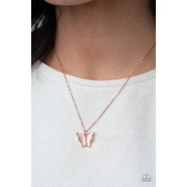 Paparazzi Butterfly Prairies - Copper Necklace Set
