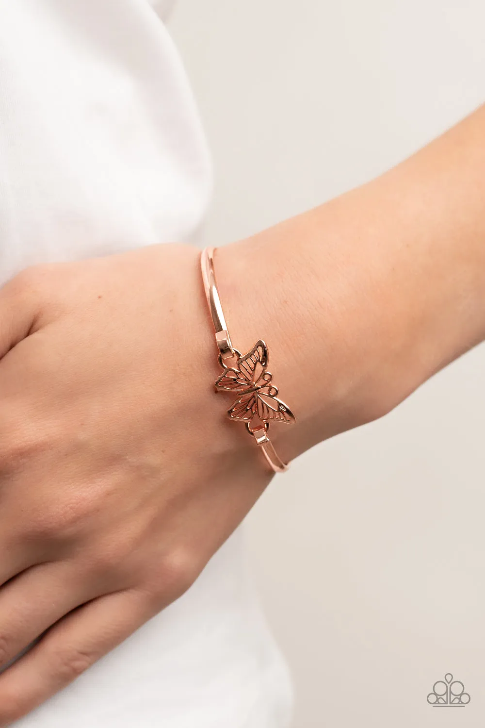 Paparazzi Did I FLUTTER? - Copper Butterfly Bracelet