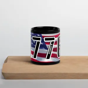 Patriot 1776 RWB Black Glossy Mug