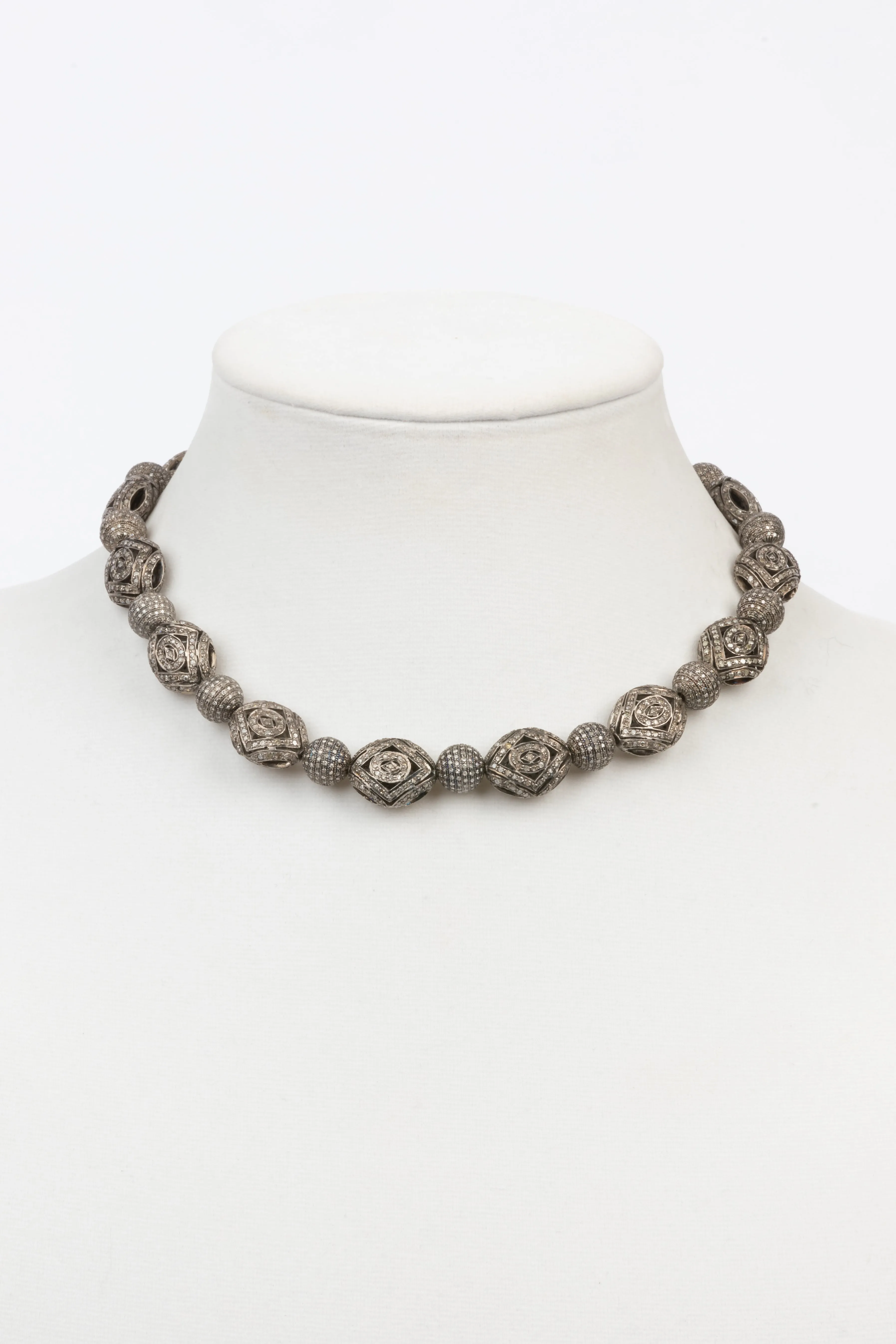Pave Diamond All Around Mixed Necklace