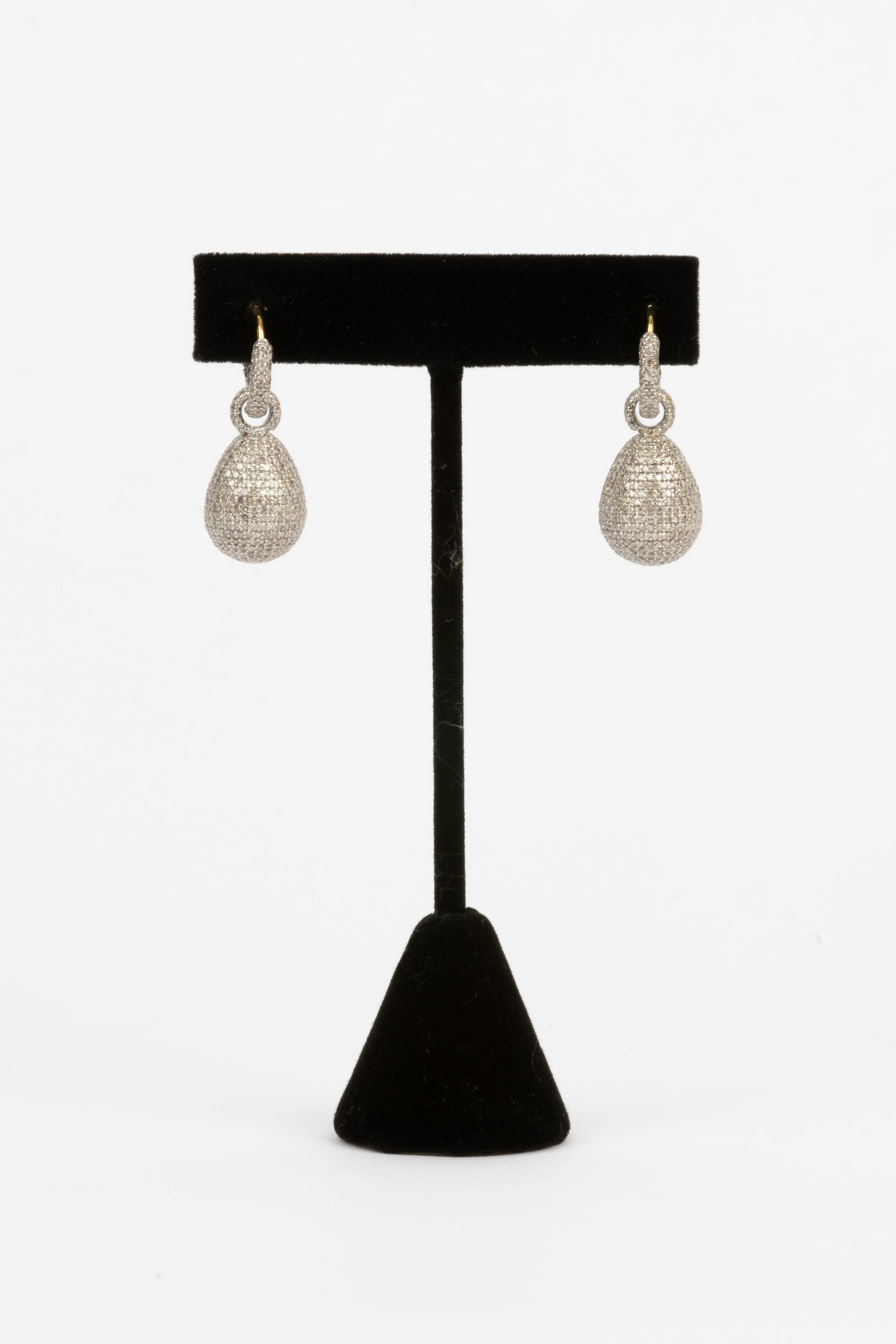 Pave Diamond Ball Earrings