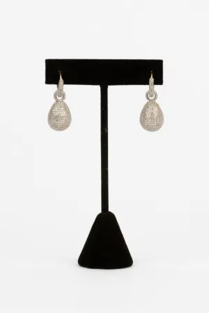 Pave Diamond Ball Earrings