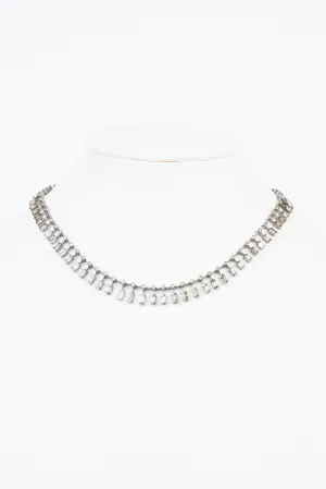 Pave Diamond, Baquette Diamond Necklace