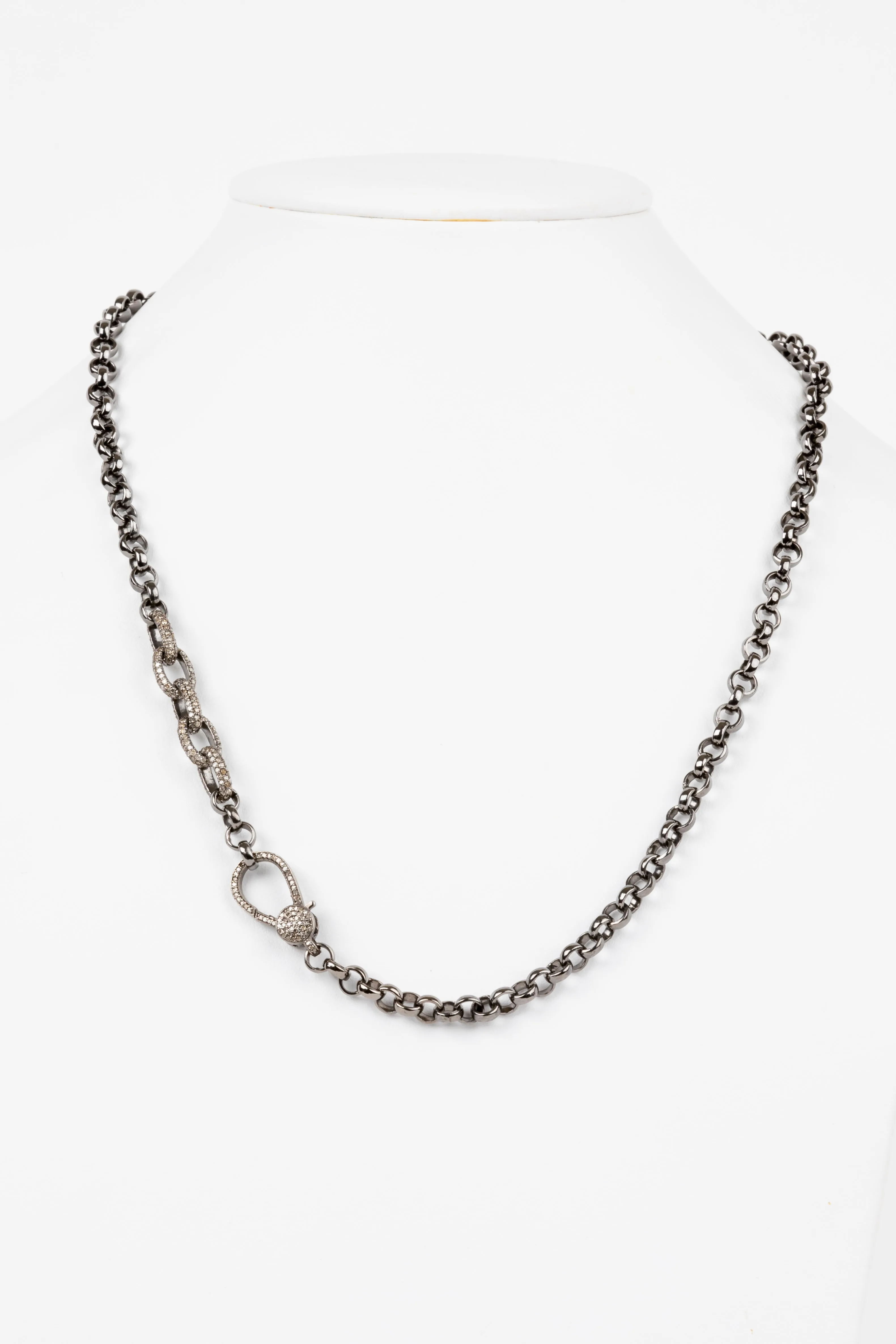 Pave Diamond, Gunmetal Chain