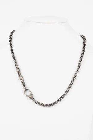 Pave Diamond, Gunmetal Chain