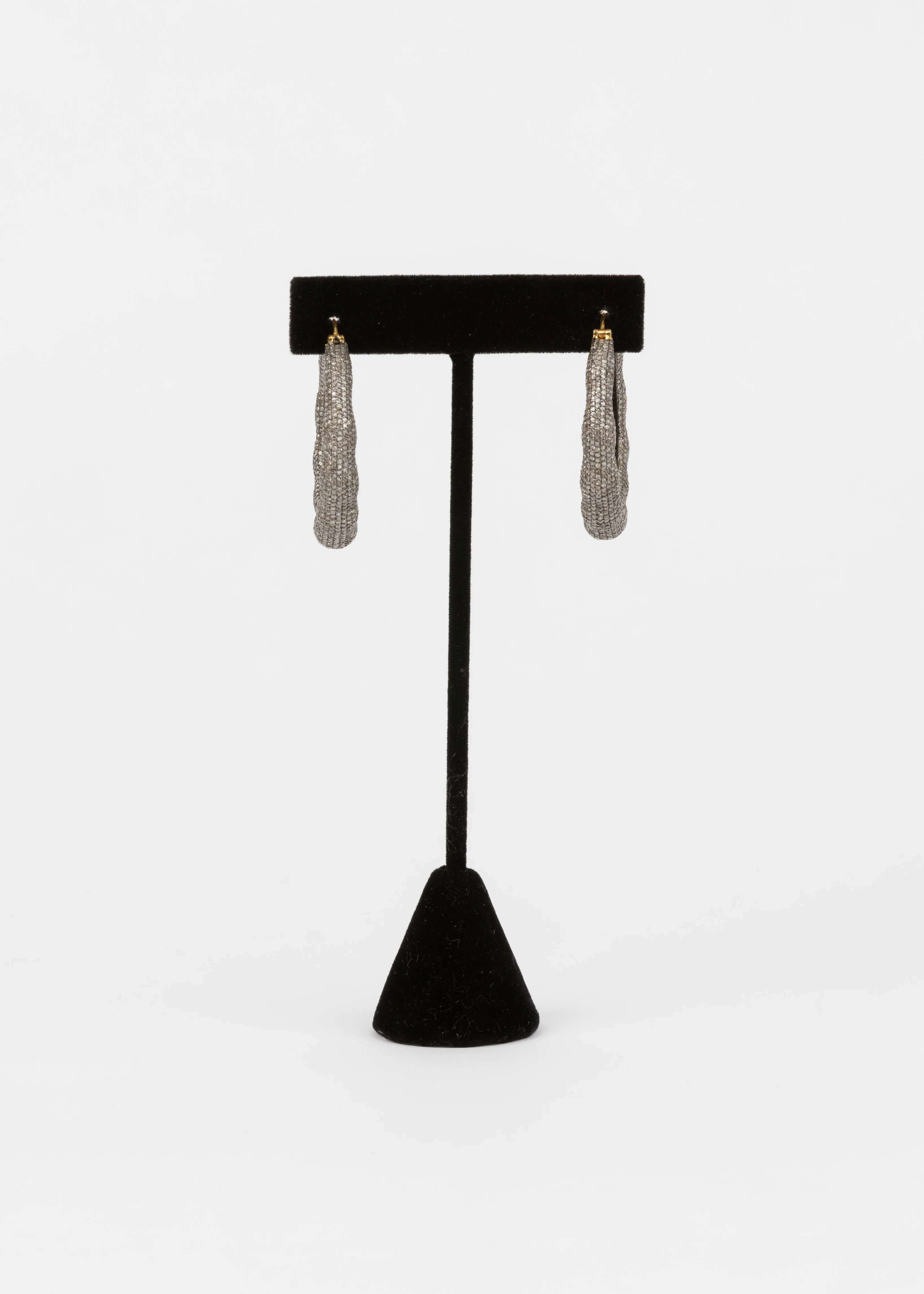 Pave Diamond Hoop Earrings