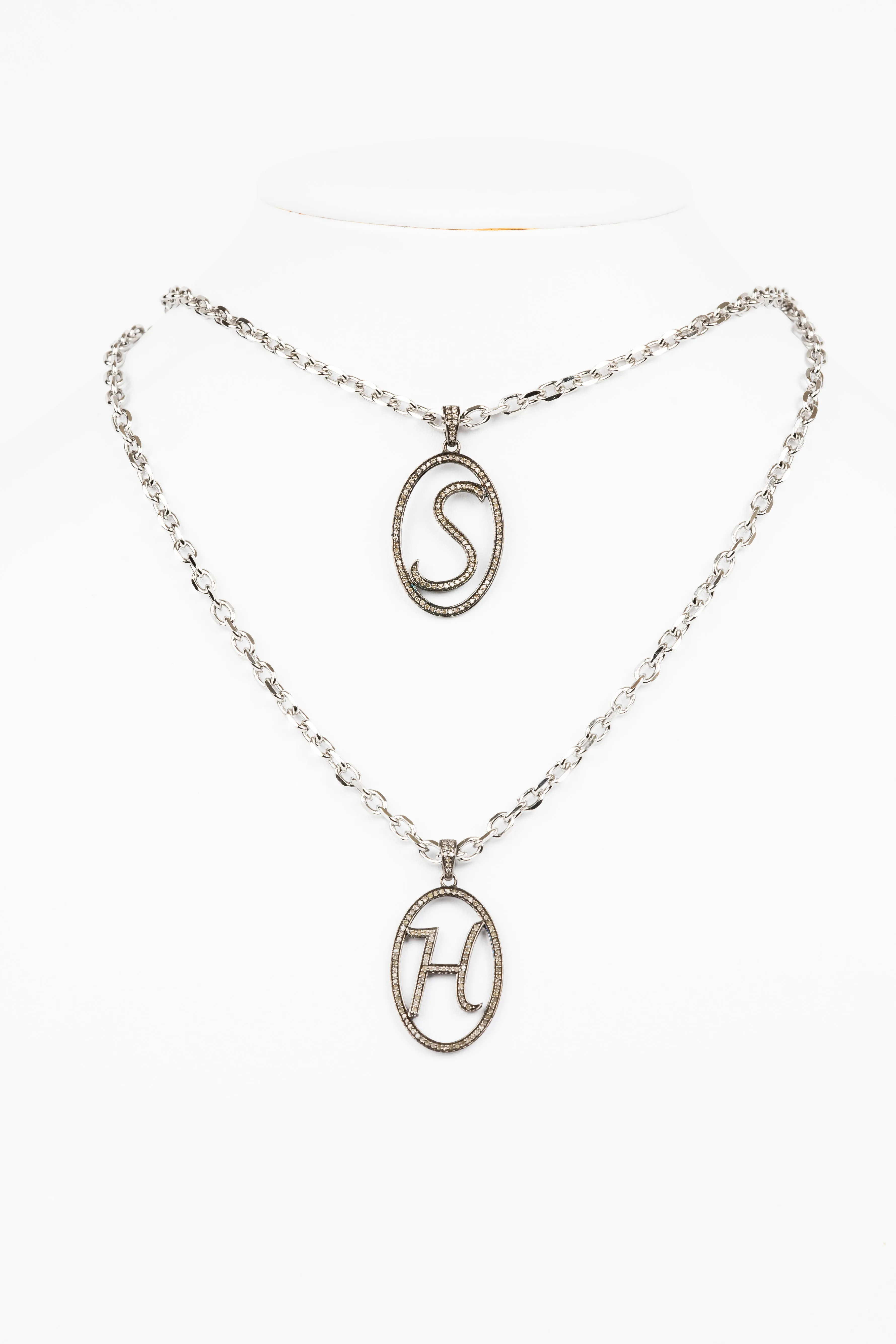 Pave Diamond Initial Necklace