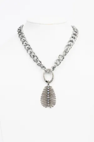 Pave Diamond, Moonstone Necklace