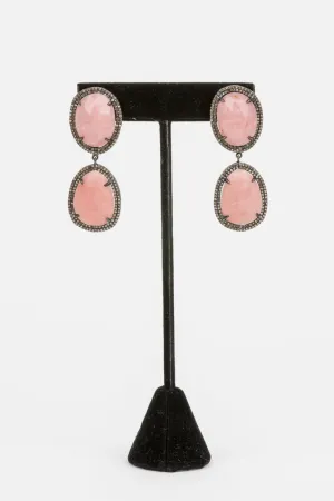 Pave Diamond, Opal Earrings