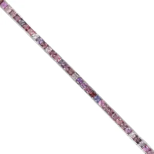 Pink Pastel Sapphire Channel Set Bracelet