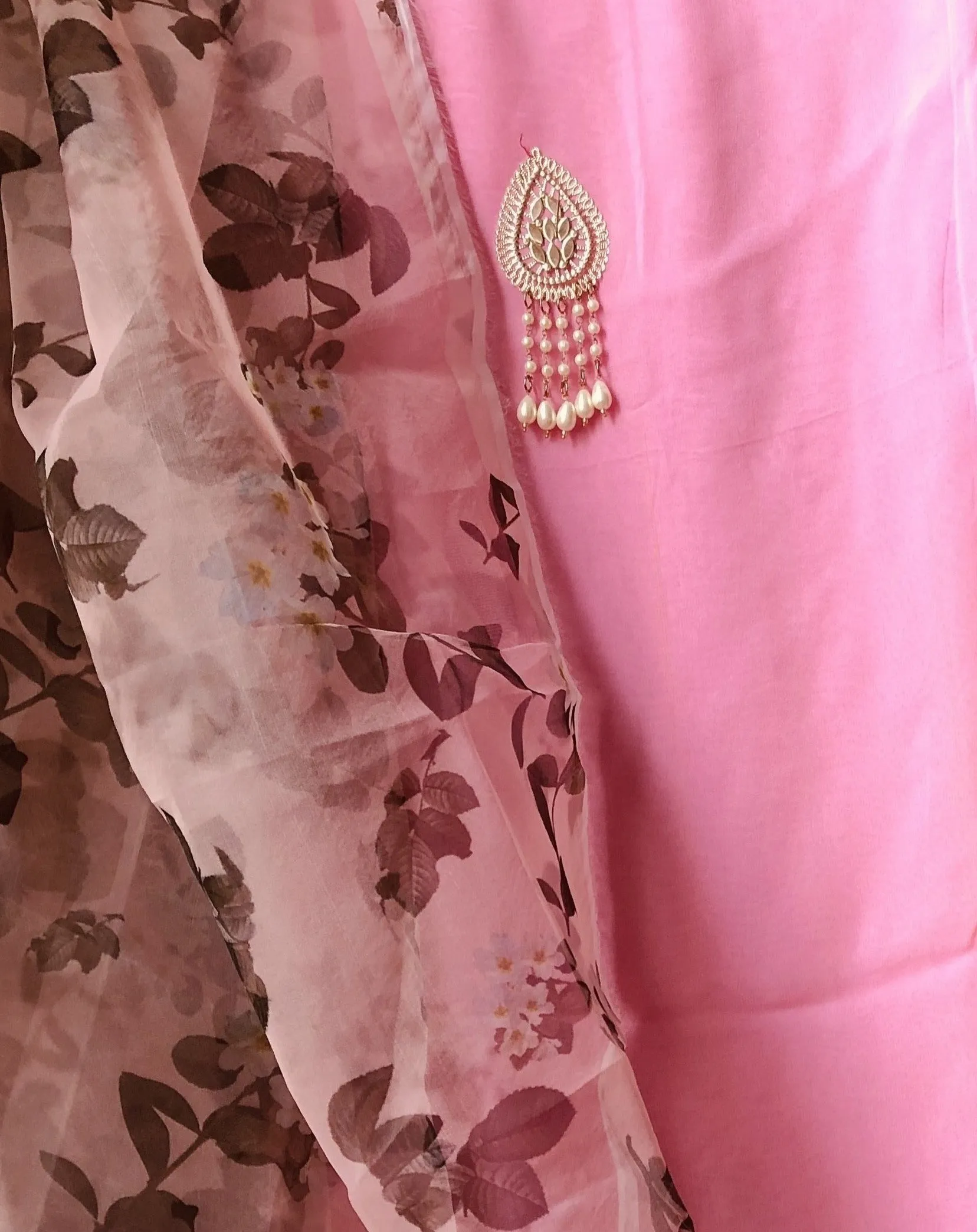 Pink Salwar Suit with Beautiful Organza Dupatta
