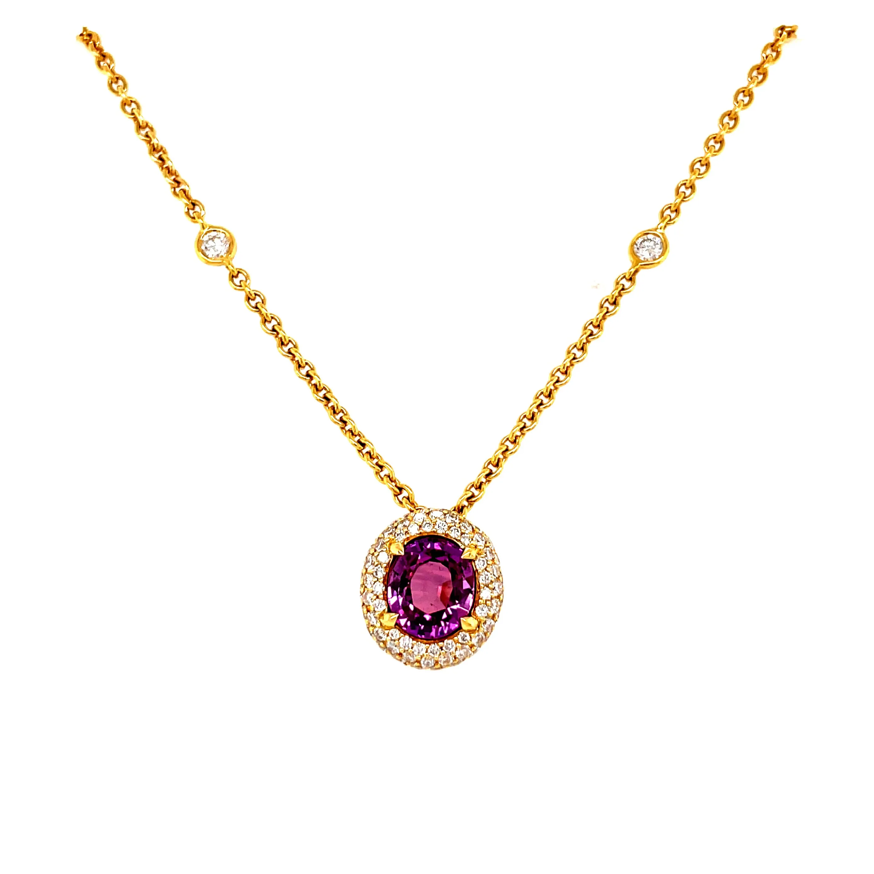 Pink Sapphire & Diamond Pendant