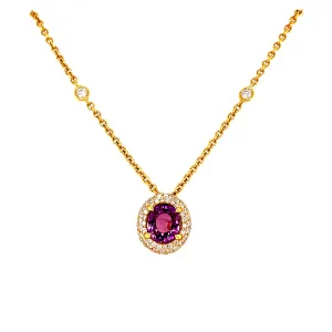 Pink Sapphire & Diamond Pendant