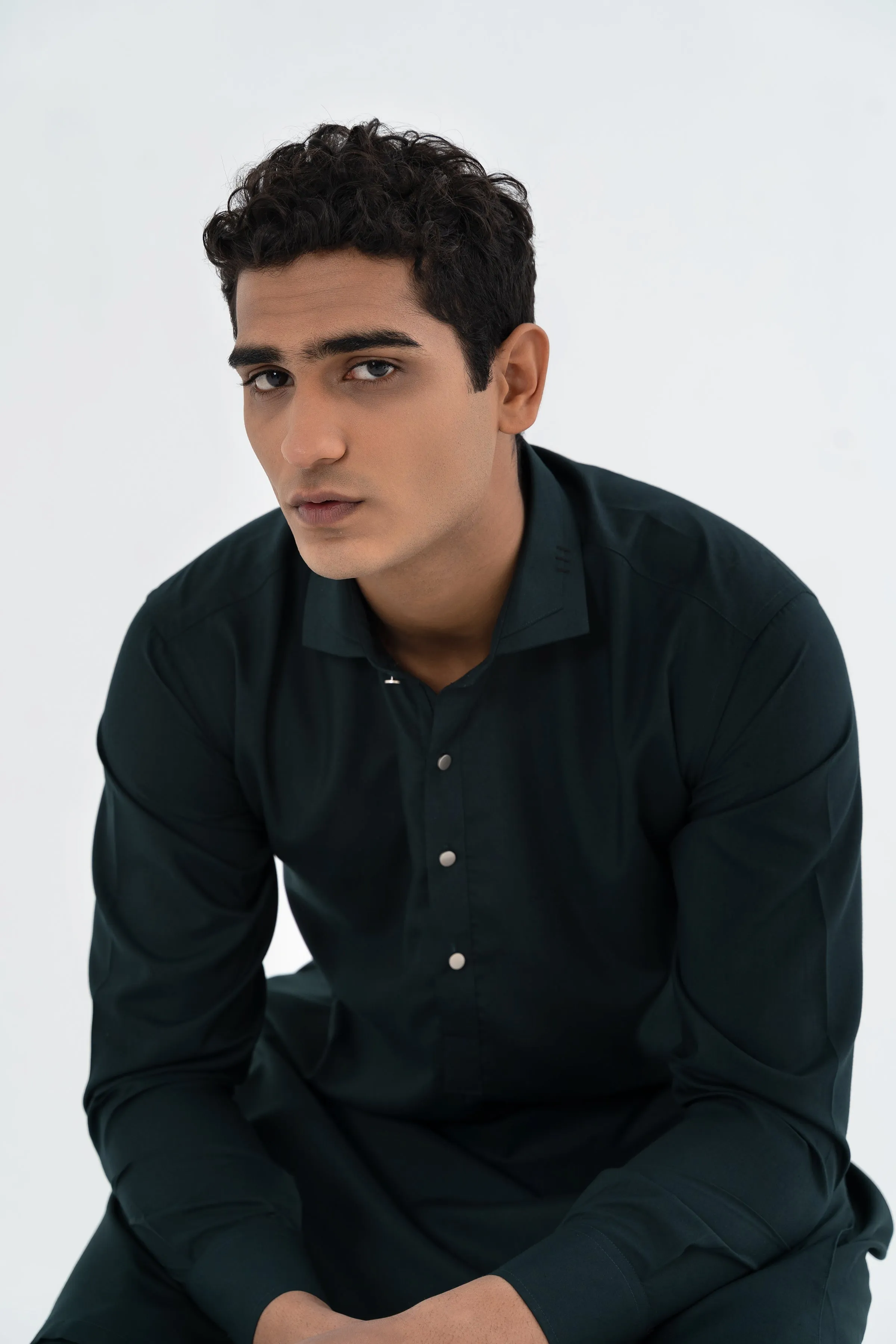 Plain Dark Green Shalwar Kameez
