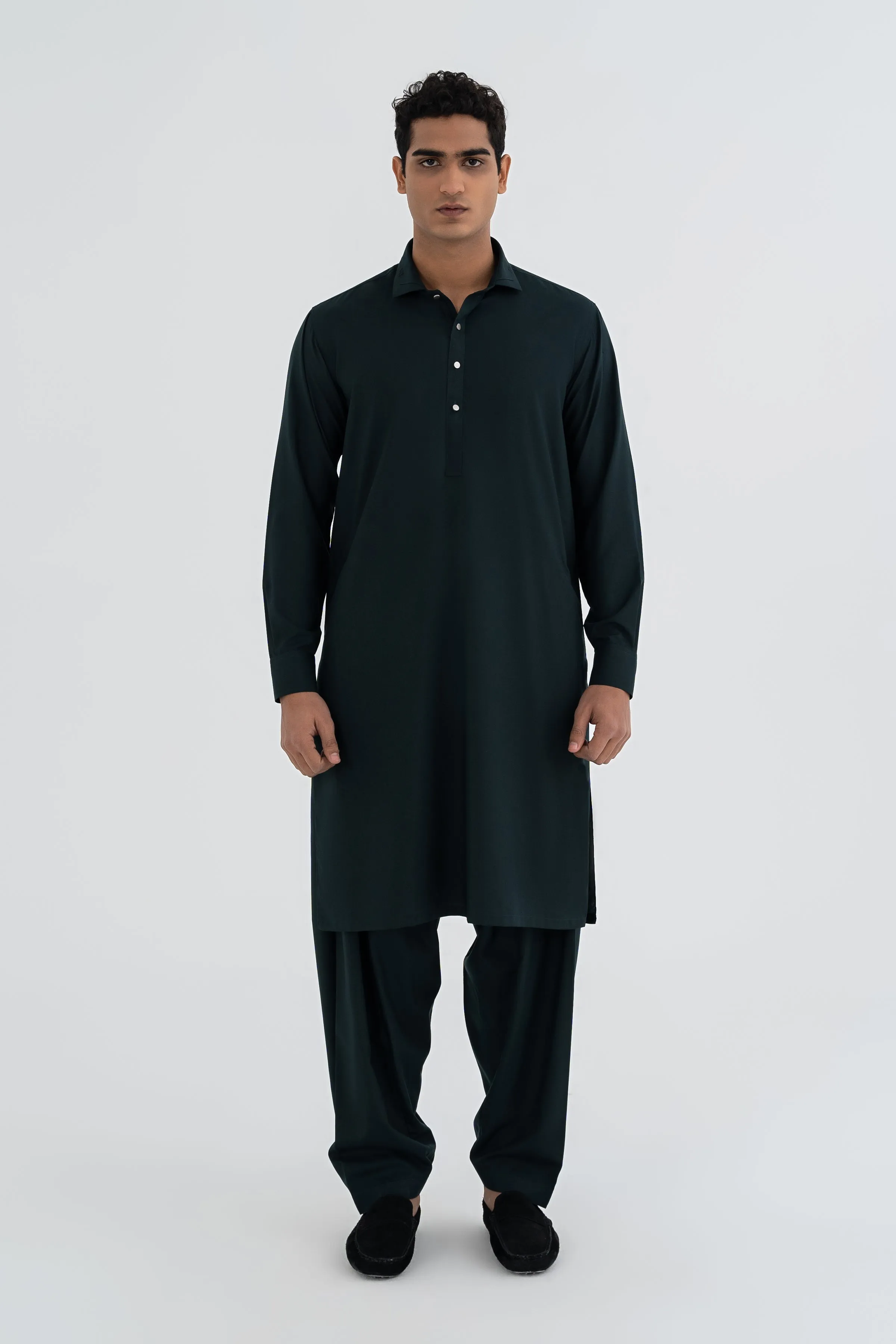 Plain Dark Green Shalwar Kameez