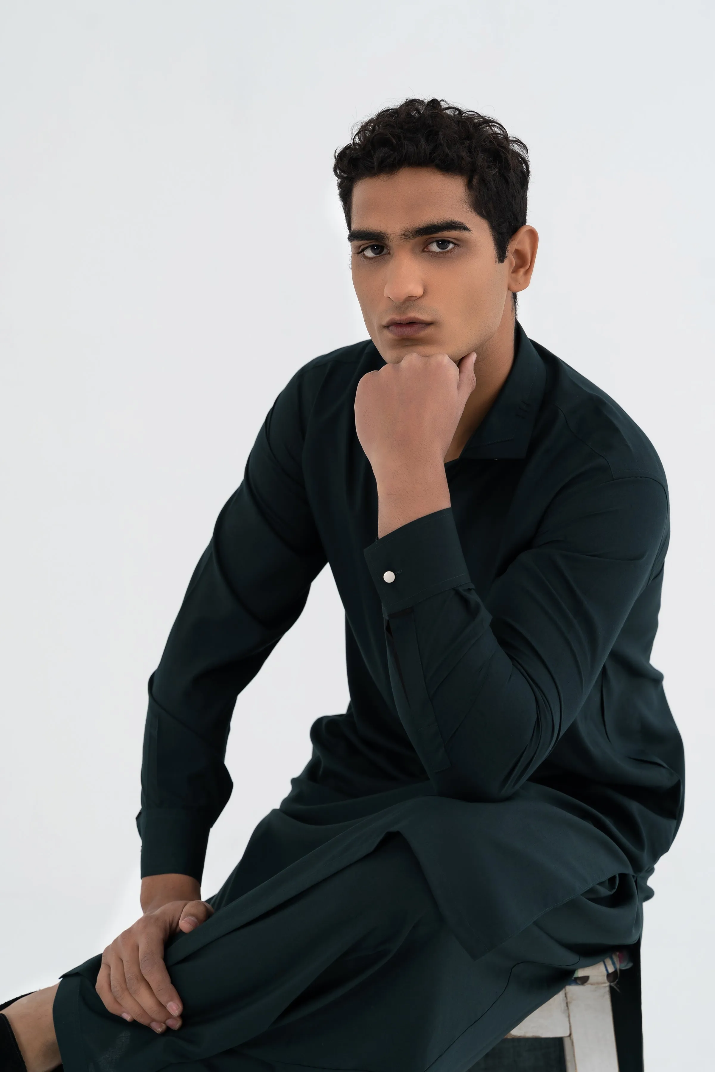 Plain Dark Green Shalwar Kameez