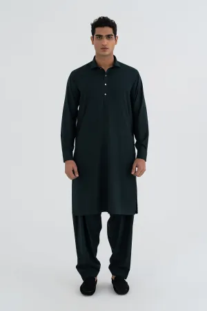 Plain Dark Green Shalwar Kameez