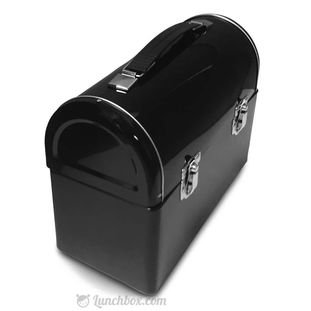 Plain Metal Dome Lunch Box - Black - Case of 12