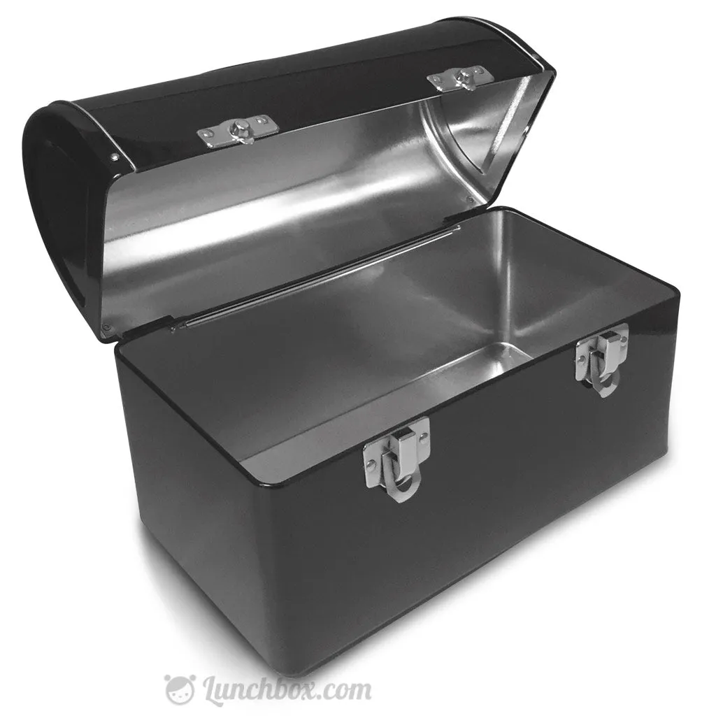 Plain Metal Dome Lunch Box - Black - Case of 12