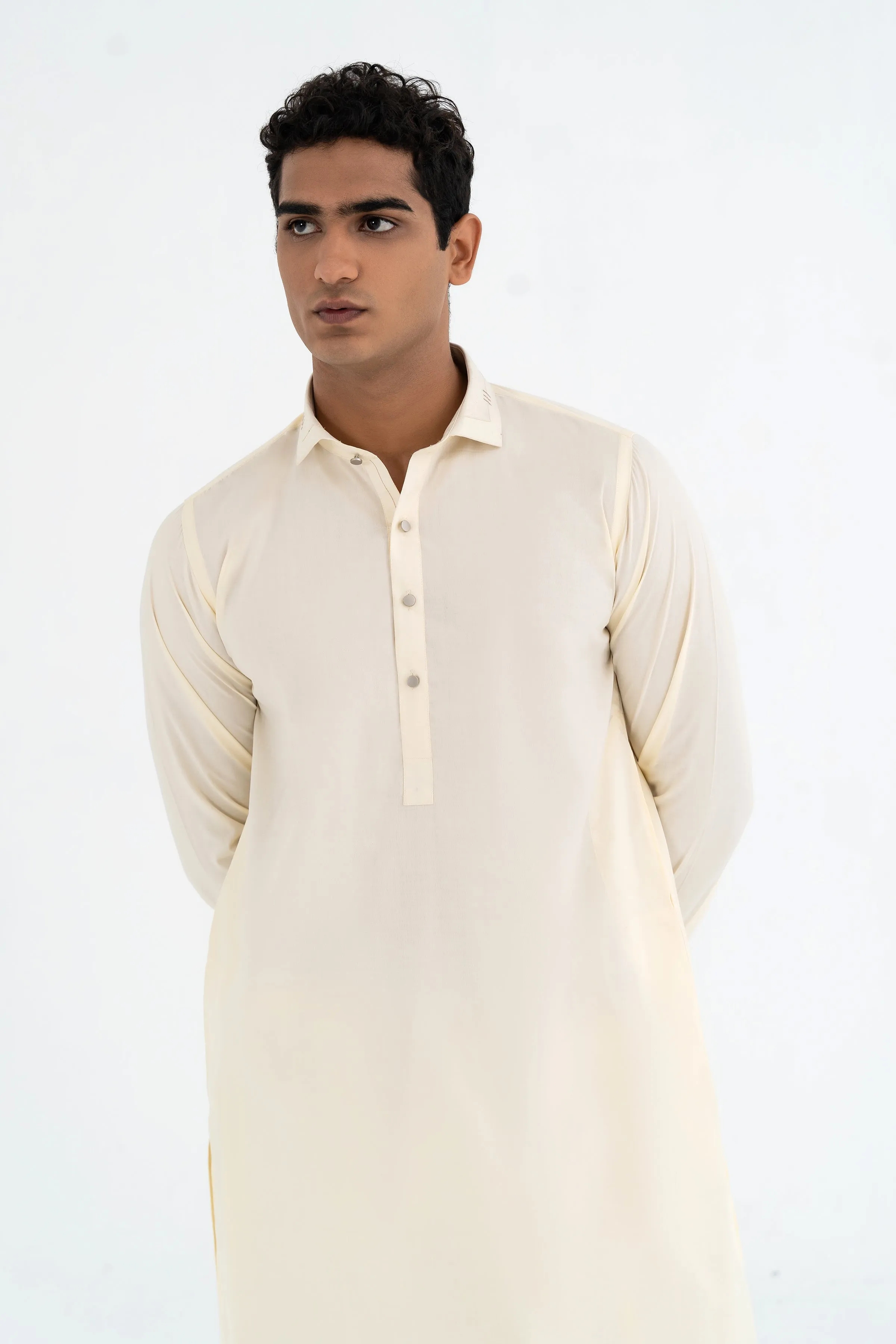 Plain Off White Shalwar Kameez