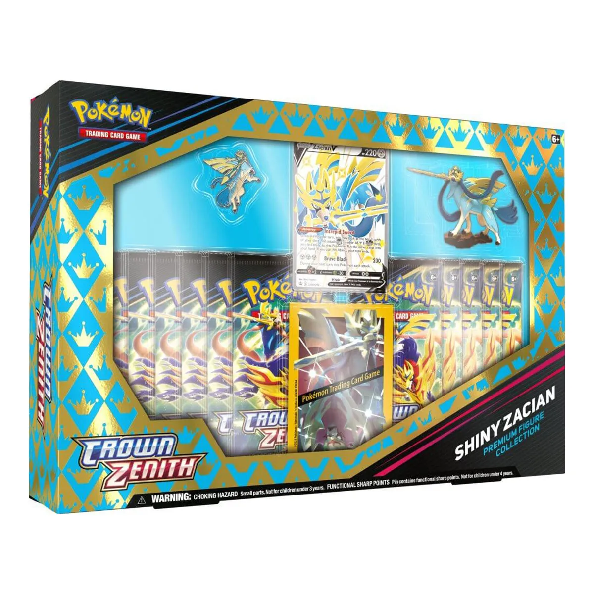 POKEMON TCG Crown Zenith Shiny Zacian and Shiny Zamazenta Figure Boxes (Pair)