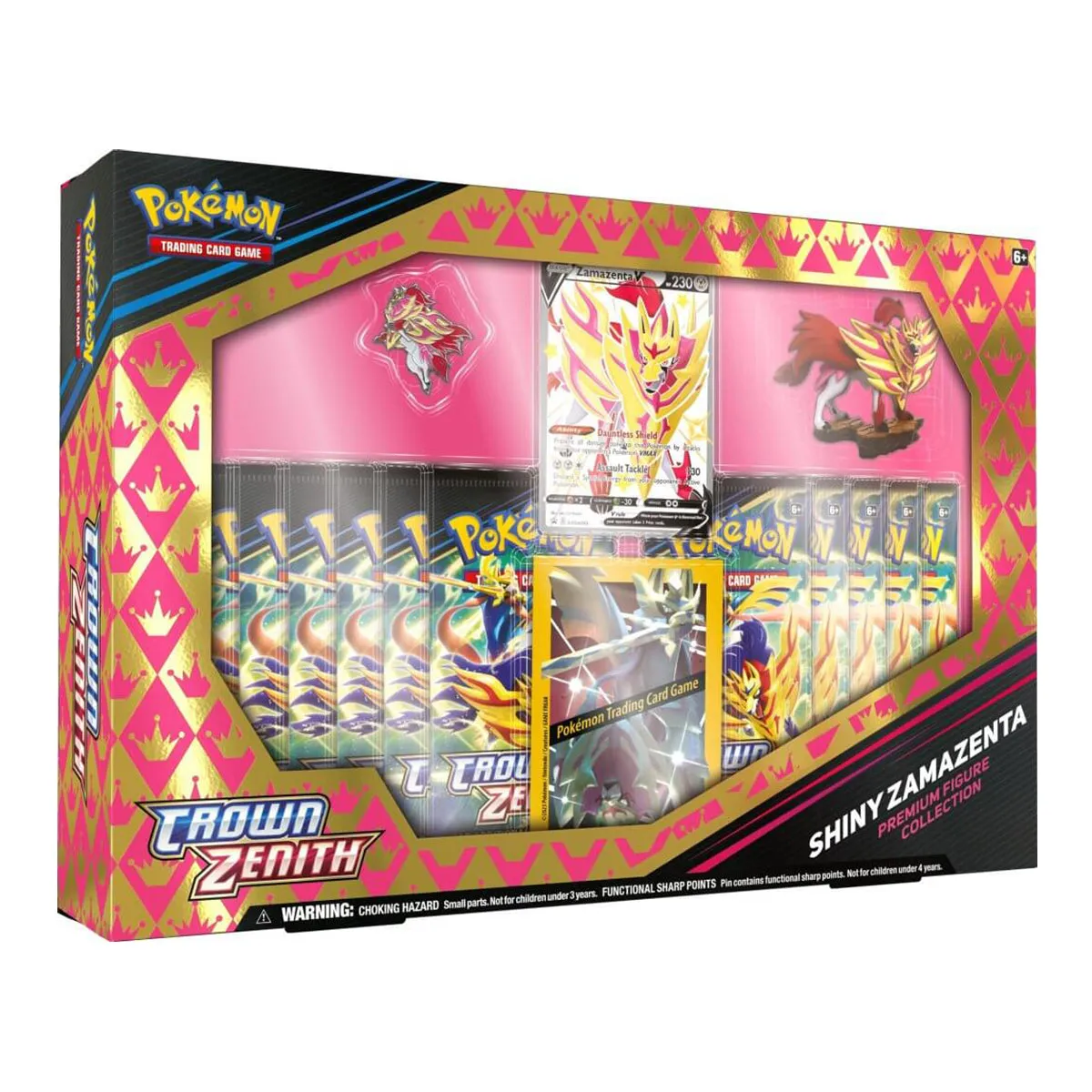 POKEMON TCG Crown Zenith Shiny Zacian and Shiny Zamazenta Figure Boxes (Pair)