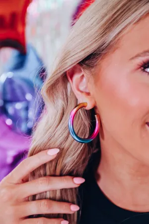 Polished Elegance Tube Hoop Earrings - Multi