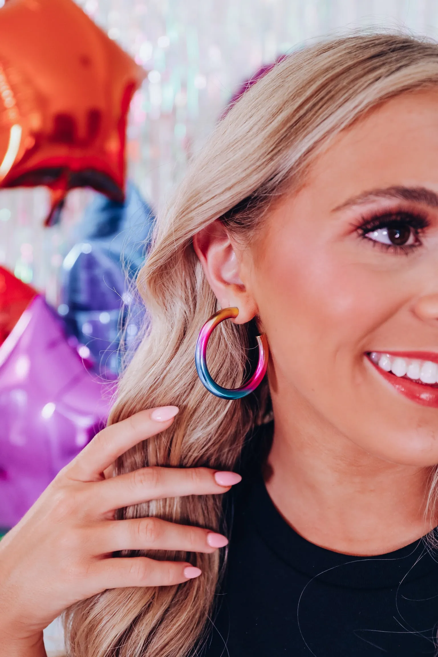 Polished Elegance Tube Hoop Earrings - Multi