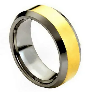 Polished Shiny Gold Plated Center &amp; Beveled Edge - 8mm