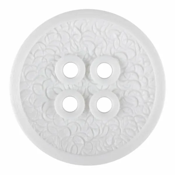 Polyamide Button w/a Fine Edge and Four Holes - 28MM - WHITE