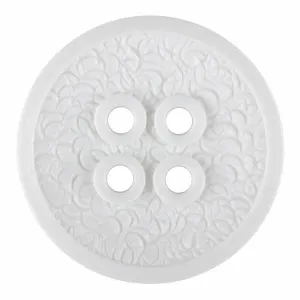 Polyamide Button w/a Fine Edge and Four Holes - 28MM - WHITE