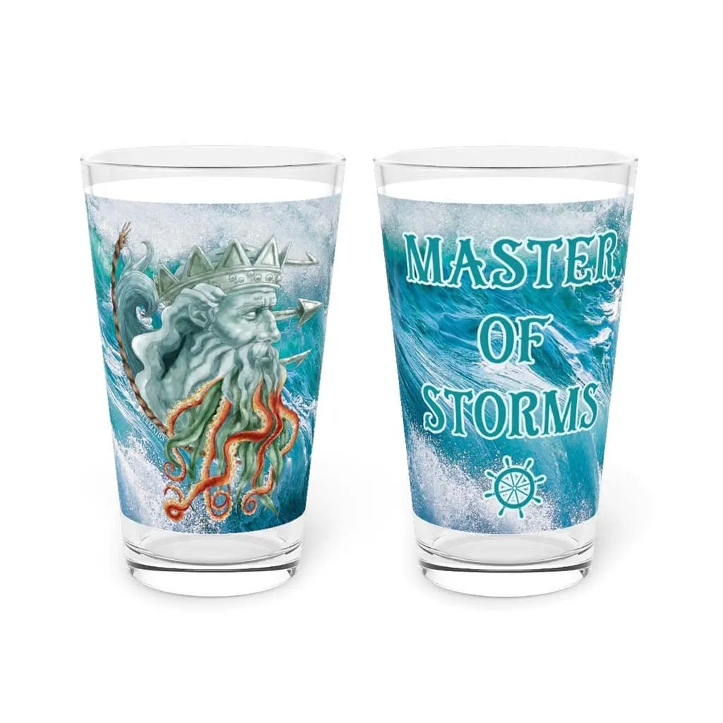 Poseidon Master Of Storms Pint Glass, 16oz
