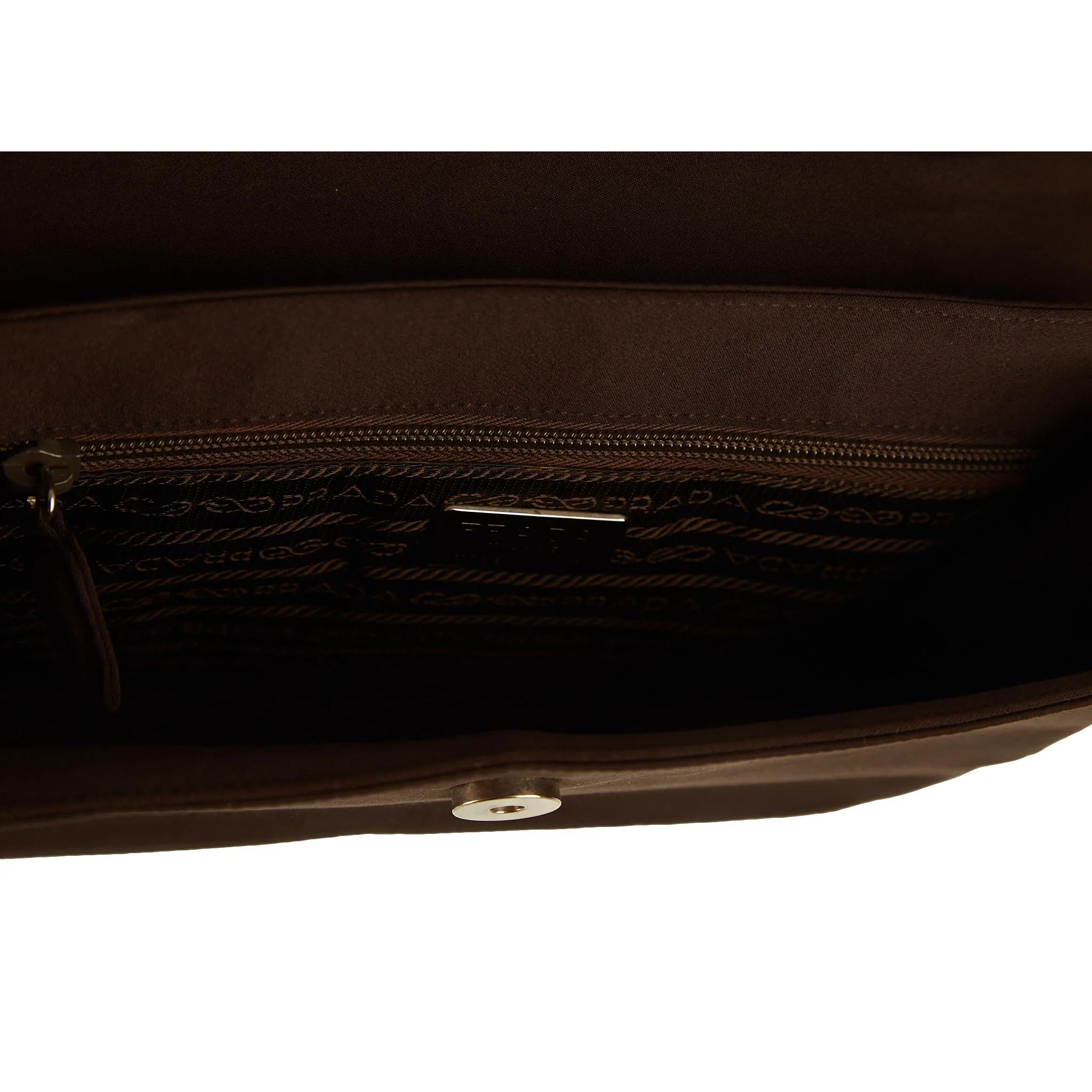 Prada Brown Satin Top Handle Bag