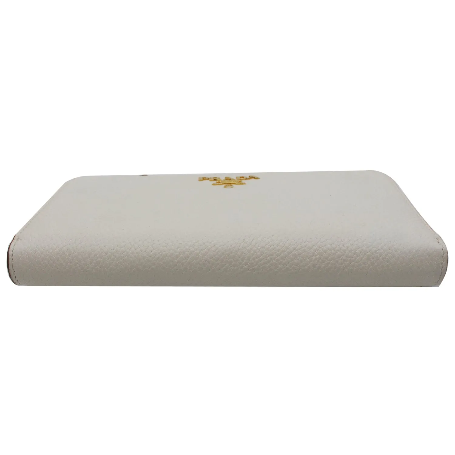PRADA Saffiano Leather Long Wallet White