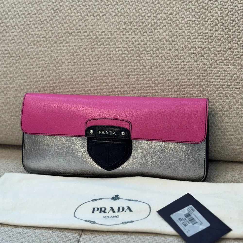 Prada Tricolor Cinghiale Clutch
