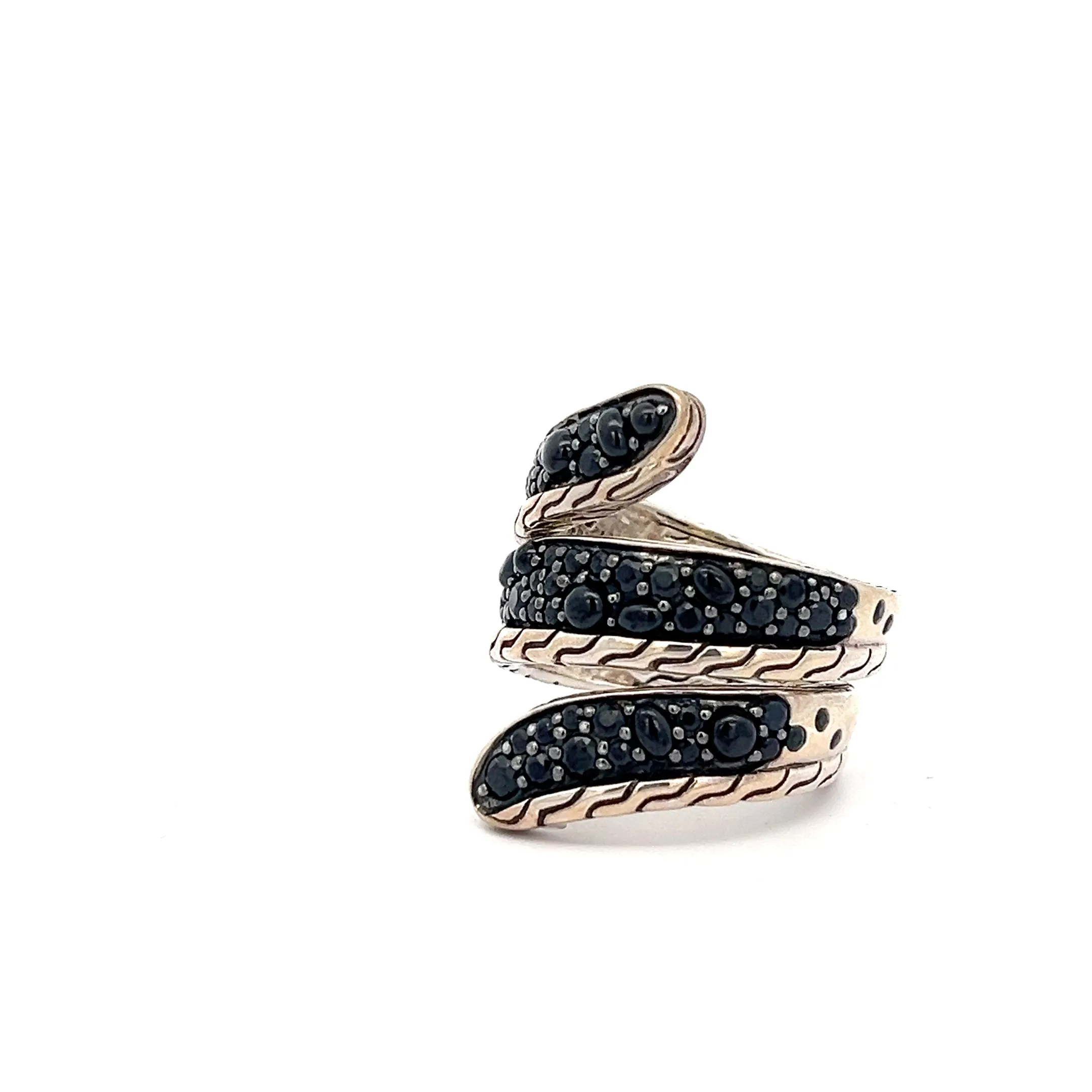 Pre-Owed John Hardy Classic Chain Black Sapphire Coil Wrap Ring