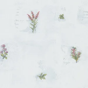 Purple Blue Floral Script KV27427 Wallpaper