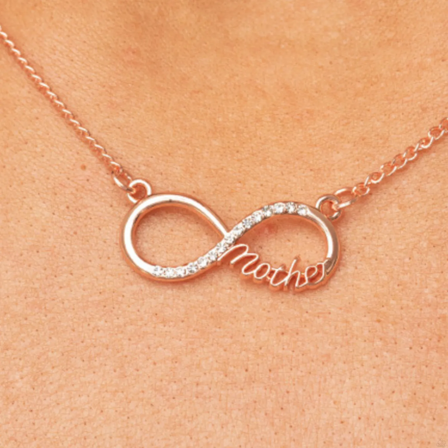 "Forever Your Mom" Copper Chain & "MOTHER" Eternity Symbol Necklace Set