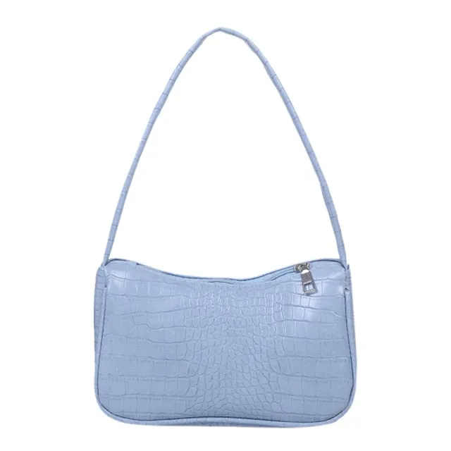 Realaiot Women's Bag Soft PU Leather Women Shoulder Underarm Bag Retro Solid Color Ladies Handbags Fashion Design Girls Small Top-Handle