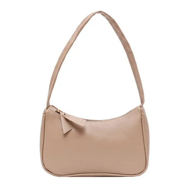Realaiot Women's Bag Soft PU Leather Women Shoulder Underarm Bag Retro Solid Color Ladies Handbags Fashion Design Girls Small Top-Handle