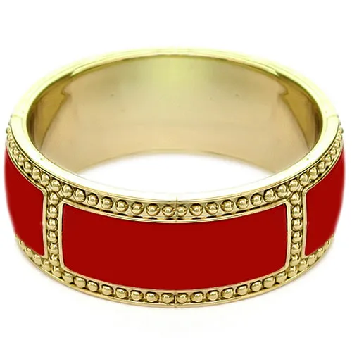 Red Beaded Outline Bangle Bracelet