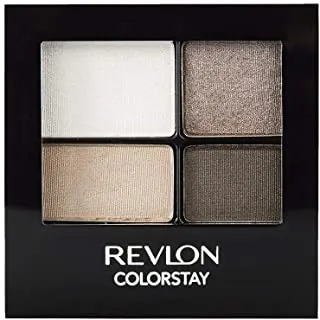 Revlon ColorStay 16 Hour Eyeshadow Quad with Dual-Ended Applicator Brush, Longwear, Intense Color Smooth Eye Makeup for Day & Night, Moonlit (555), 0.16 oz