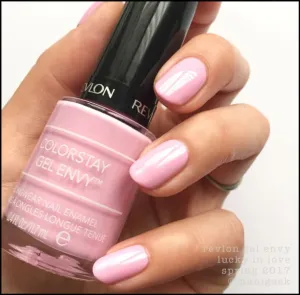 Revlon ColorStay Gel Envy Longwear Nail Polish, with Built-in Base Coat & Glossy Shine Finish, in Pink, 118 Lucky in Love, 0.4 oz