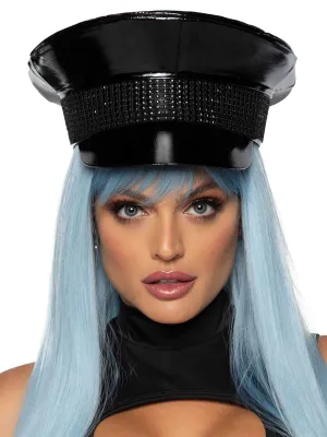 Rhinestone trim military hat