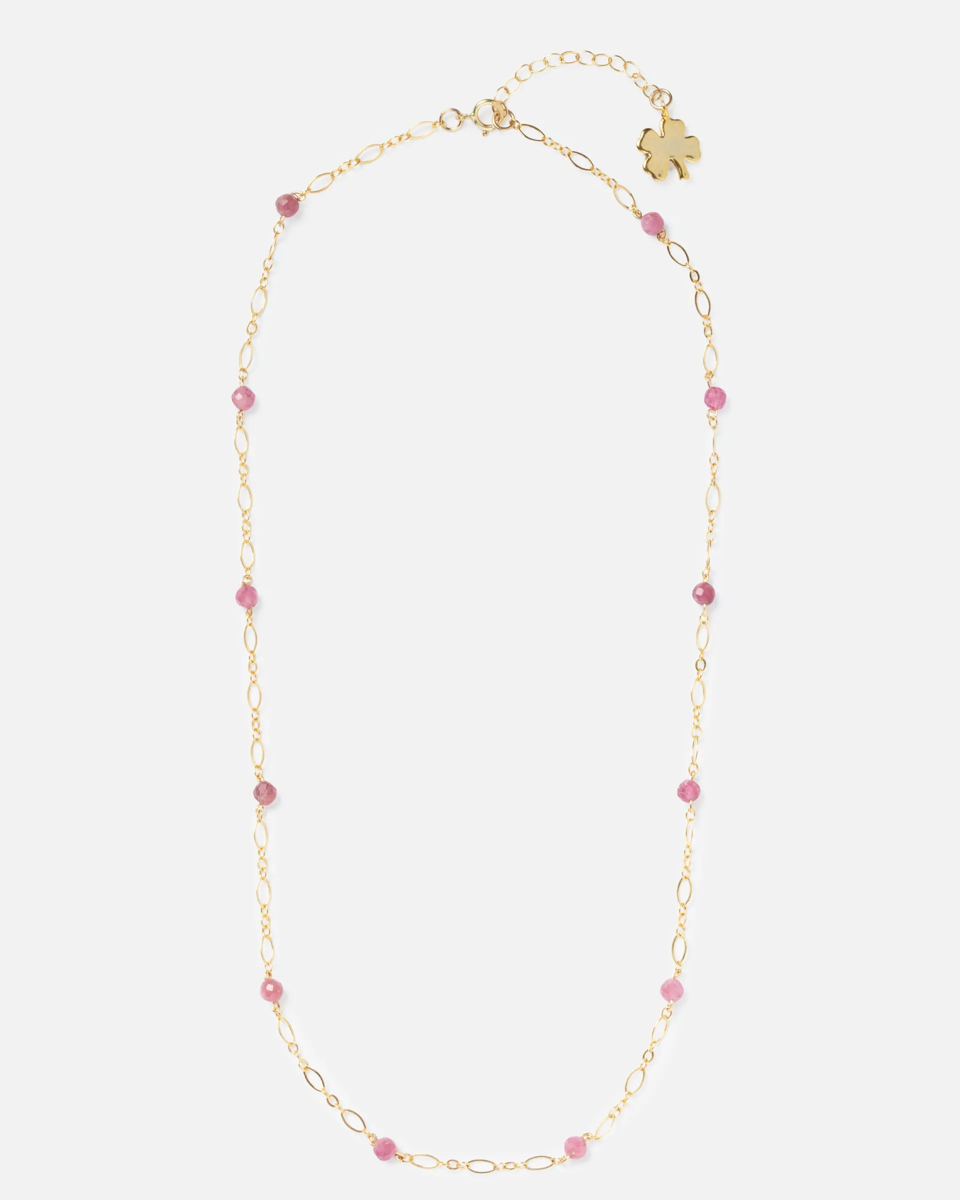RHODONITE BEADED 14K GOLD FILLED FANCY CHAIN