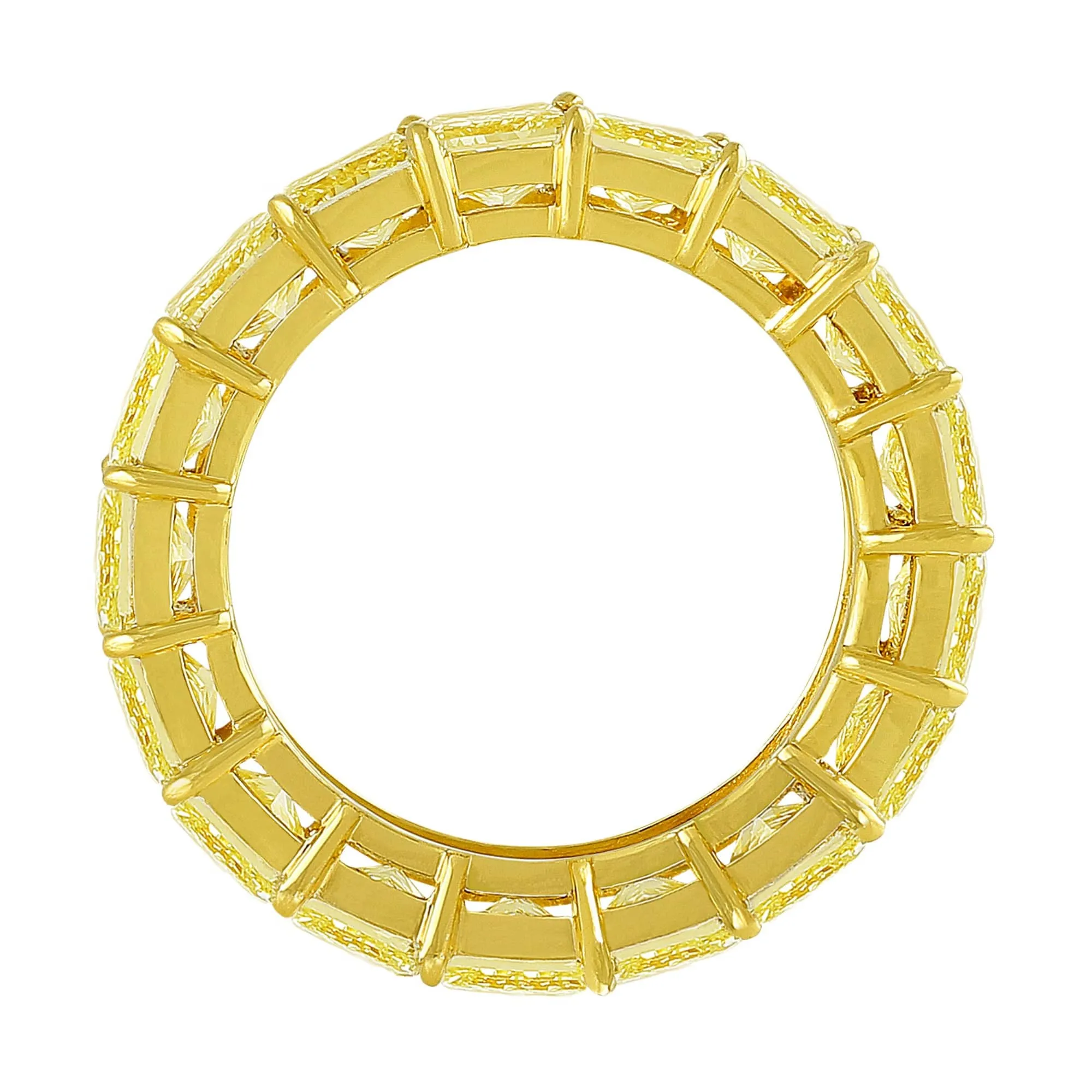 Rivière Fancy Yellow Princess Cut Ring