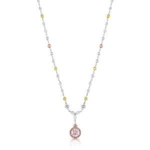 Rivière Platinum 1ct Fancy Light Purplish Pink Necklace