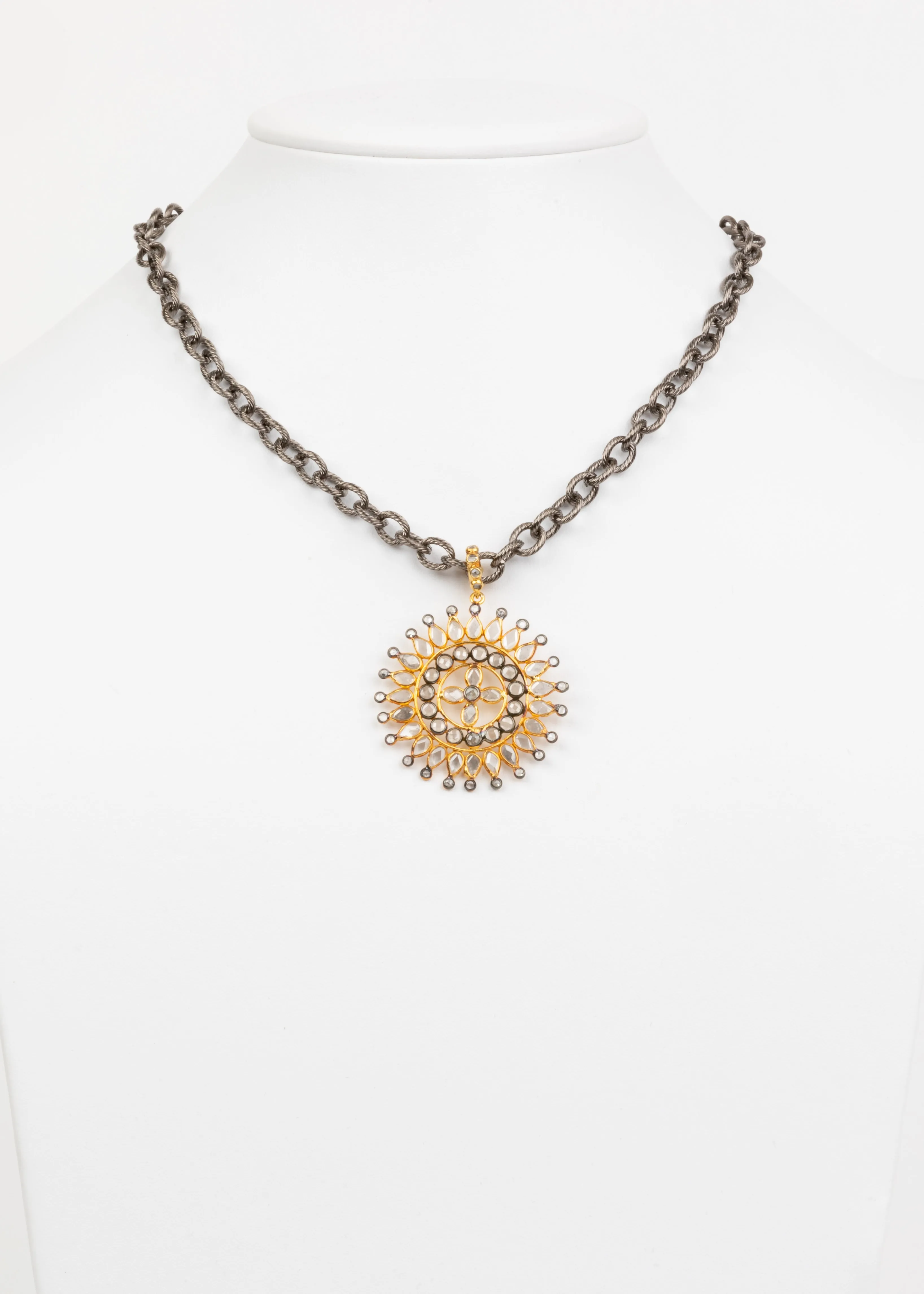 Rock Crystal and Vermeil Necklace