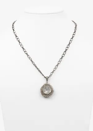 Rose Cut and Pave Diamond Necklace