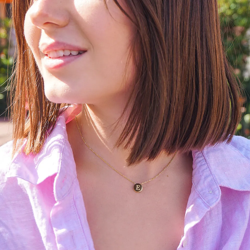 Round Opal Pendant Necklace-Gold